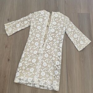 Vintage White Lace Floral Dress Don Sophisticates